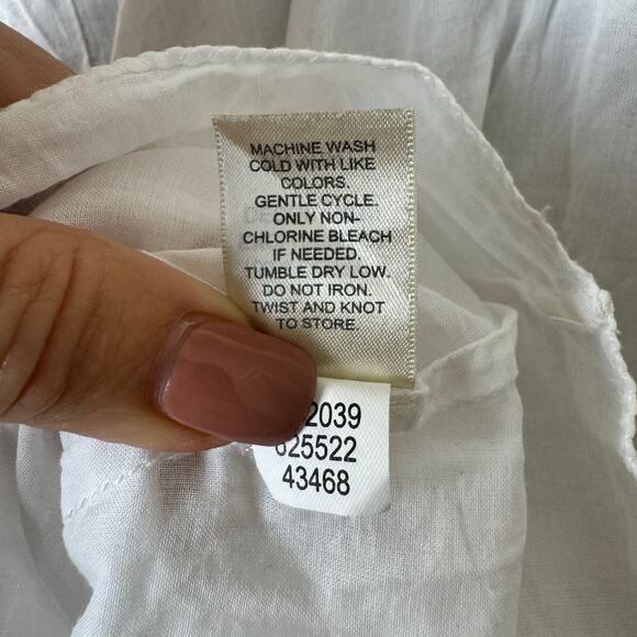 J.Jill Wrap Top Women’s Large Sheer Embroidered Butterfly Sleeveless Boho Blouse - Picture 7 of 14